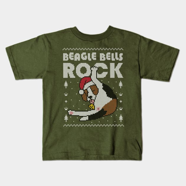 Beagle Bells! - Ugly Christmas Sweater Kids T-Shirt by Raffiti